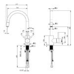 Prima+ Tiber Single Lever Kitchen Mixer with Pull Out Black & Steel