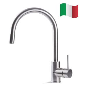 Prima+ Tiber Single Lever Kitchen Mixer Tap with Pull Out Steel