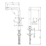 Prima+ Mosa Single Lever L-Shaped Tall Kitchen Mixer Tap Chrome