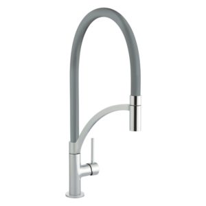 Prima+ Swan Neck Single Lever Kitchen Mixer with Pull Out Gun Metal