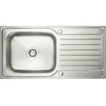 Prima Deep 1B & Drainer Inset Sink Polished Steel