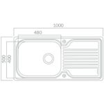 Prima Deep 1B & Drainer Inset Sink Polished Steel