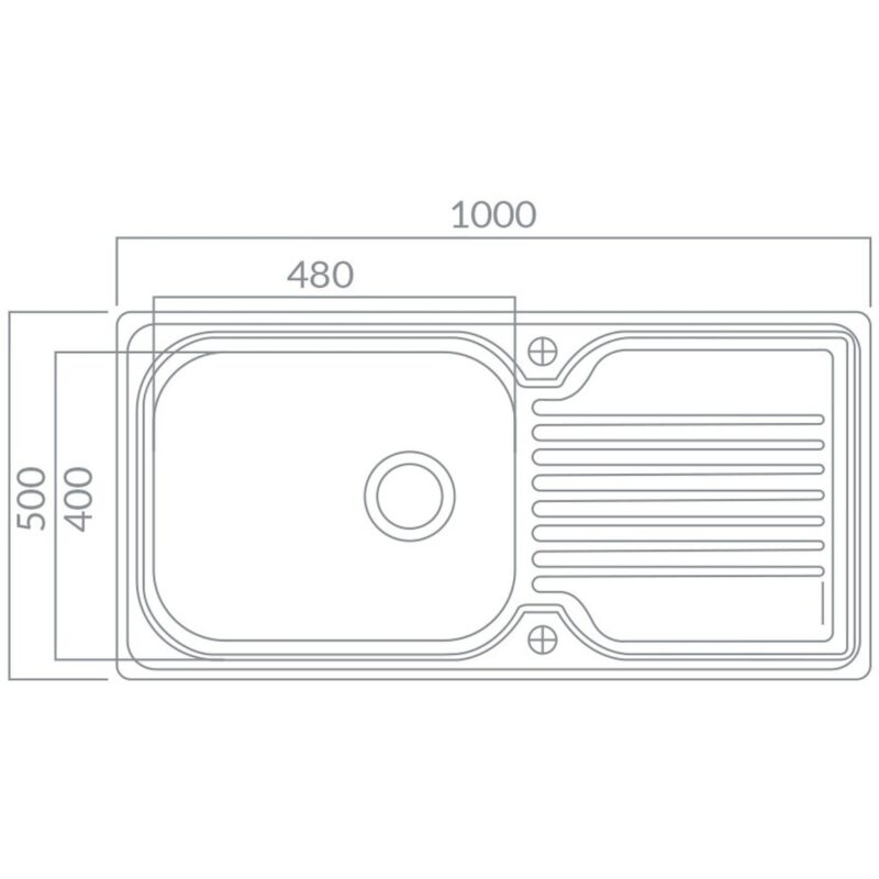 Prima Deep 1B & Drainer Inset Sink Polished Steel