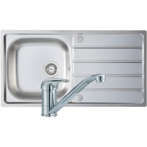 Prima 1B 965x500mm Stainless Steel Sink & Single Lever Tap Pack