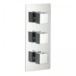 Pura Bloque2 Twin Outlet Three Handle Concealed Shower Valve