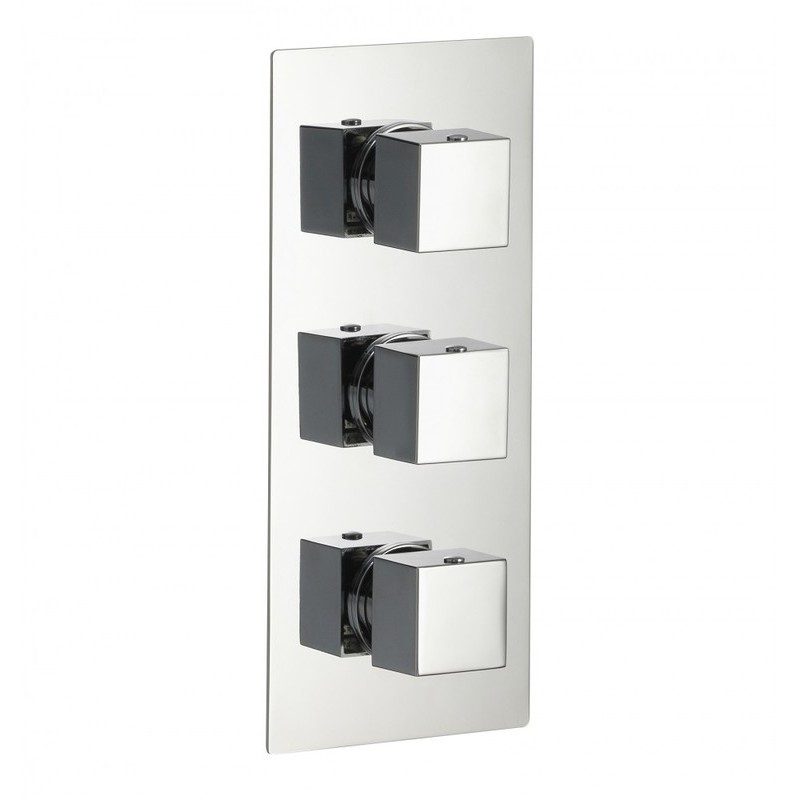 Imex Bloque2 Twin Outlet Three Handle Concealed Shower Valve