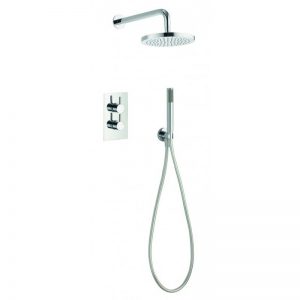 Pura Arco Twin Shower Valve with Fixed Head & Pencil Handset
