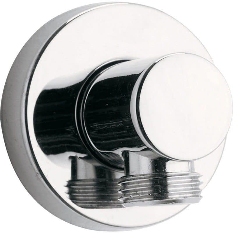 Pura Round Brass Wall Outlet Elbow Chrome
