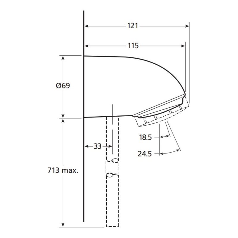 Rada VR145 Vandal Resistant Shower Head