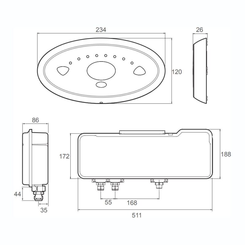 Rada Sense Digital Mixing Valve Shower Kit T3