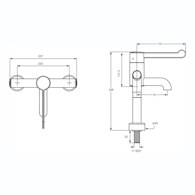 Rada Safetherm Basin Mounted Thermostatic Clinical Mixer Tap