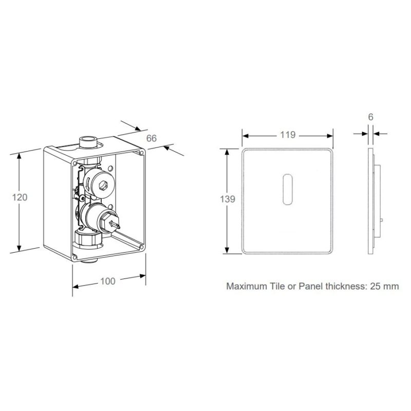 Rada FE9 Urinal Flush Installation Box
