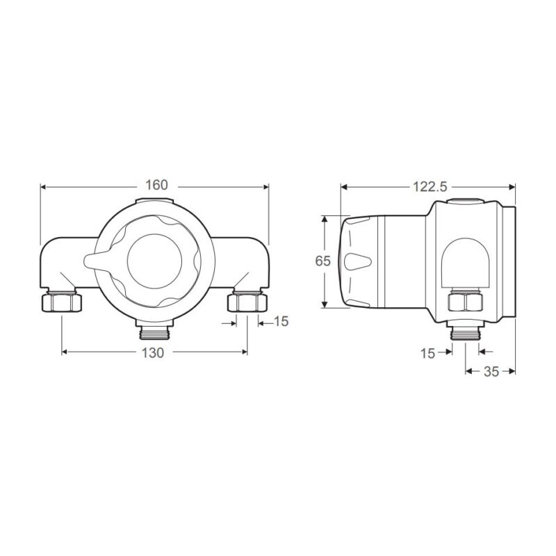 Rada Meynell V8/3 Single Sequential Thermostatic Mixing Valve