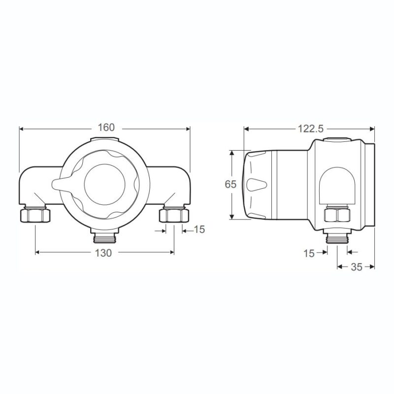 Rada Meynell V8/3 L Single Sequential Thermostatic Mixing Valve