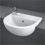 RAK Compact 45cm Semi Recessed Basin 1 Taphole Left
