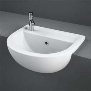 RAK Compact 45cm Semi Recessed Basin 1 Taphole Left