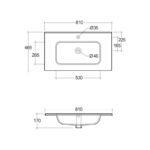 RAK Joy Drop-In Washbasin 81x46cm 1 Tap Hole