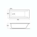 RAK Metropolitan Rectangular Bath 1800x800mm