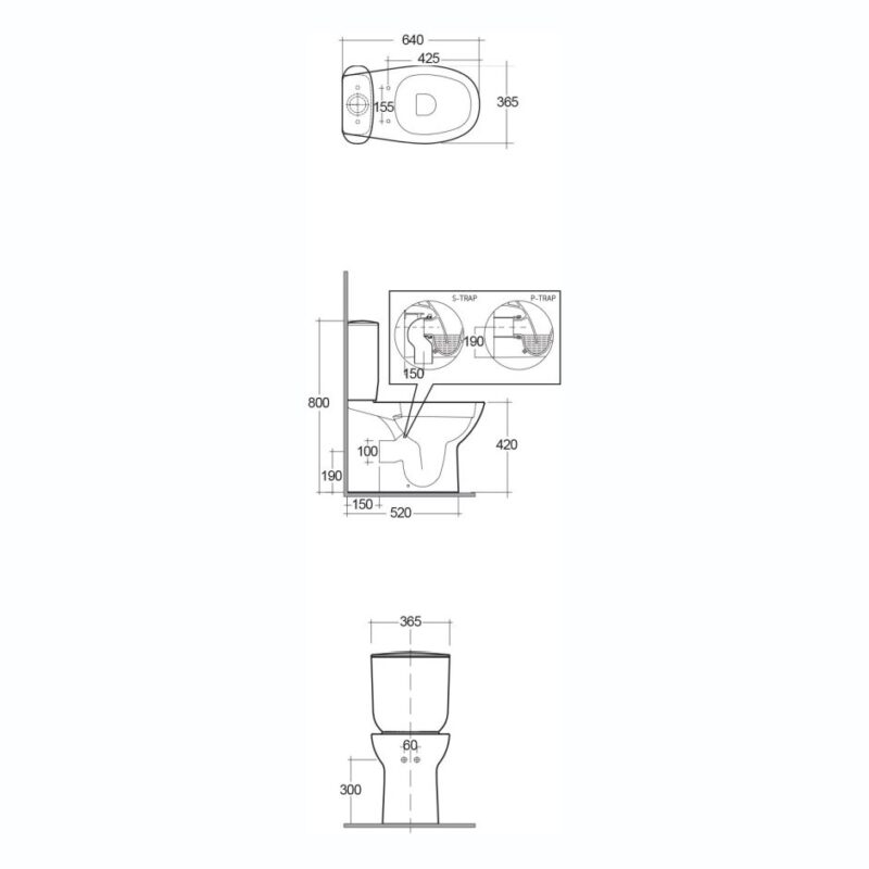 RAK Morning Fully Back To Wall Rimless Close Coupled WC Pan