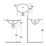 RAK Lily 46cm Under Counter Wash Basin