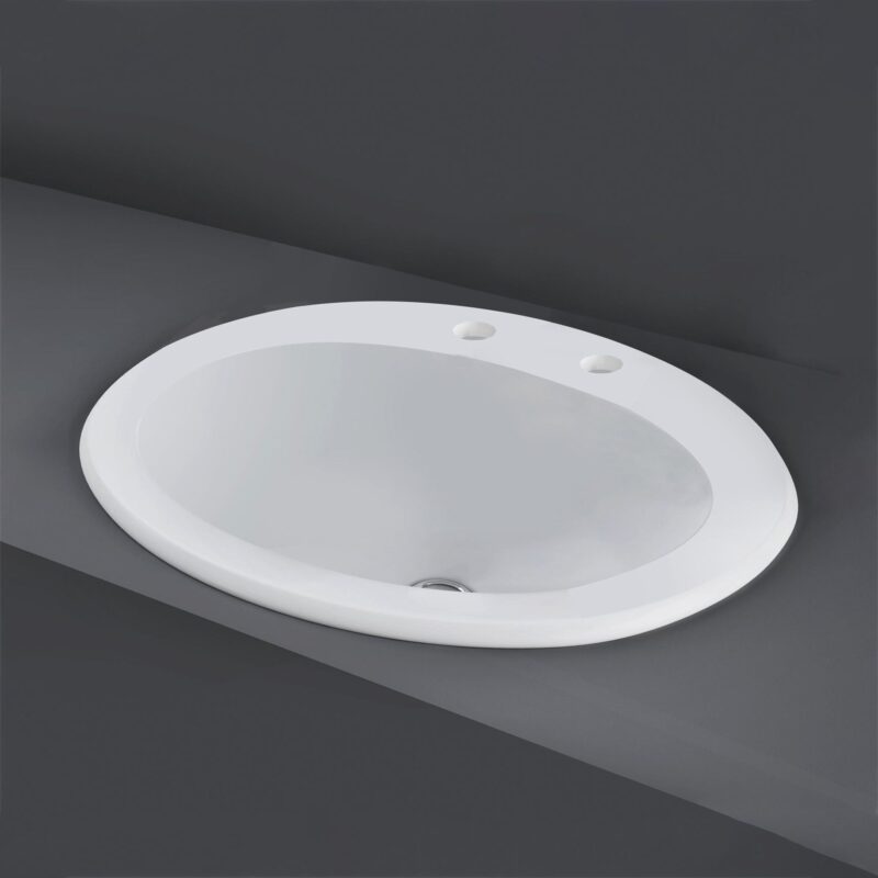 RAK Mira 56cm Over Counter Wash Basin 2 Tapholes RAK Mira 56cm Over Counter Wash Basin 2 Tapholes