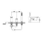RAK Blade 3 Hole Deck Mounted Bath Shower Mixer