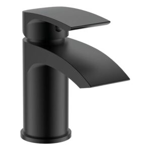 RAK Curve Mono Basin Mixer with Clicker Waste Black