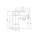RAK Curve Mono Basin Mixer with Clicker Waste Black