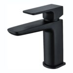 RAK Moon Mono Basin Mixer with Clicker Waste Black