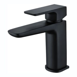 RAK Moon Mono Basin Mixer with Clicker Waste Black