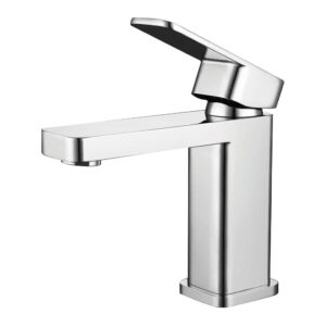 RAK Compact Eco Square Mono Basin Mixer with Clicker Waste Chrome