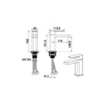 RAK Compact Eco Square Mono Basin Mixer with Clicker Waste Chrome