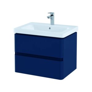RAK Resort 650mm Double Drawer Basin Unit Matt Denim Blue