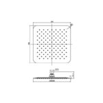 RAK Ultra Slim Air Induction Shower Head Square 250mm Black