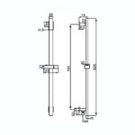 RAK Square Slide Rail Kit with Integral Wall Outlet Black