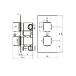 RAK Square Dual Outlet 2 Handle Thermostatic Concealed Shower Valve Black