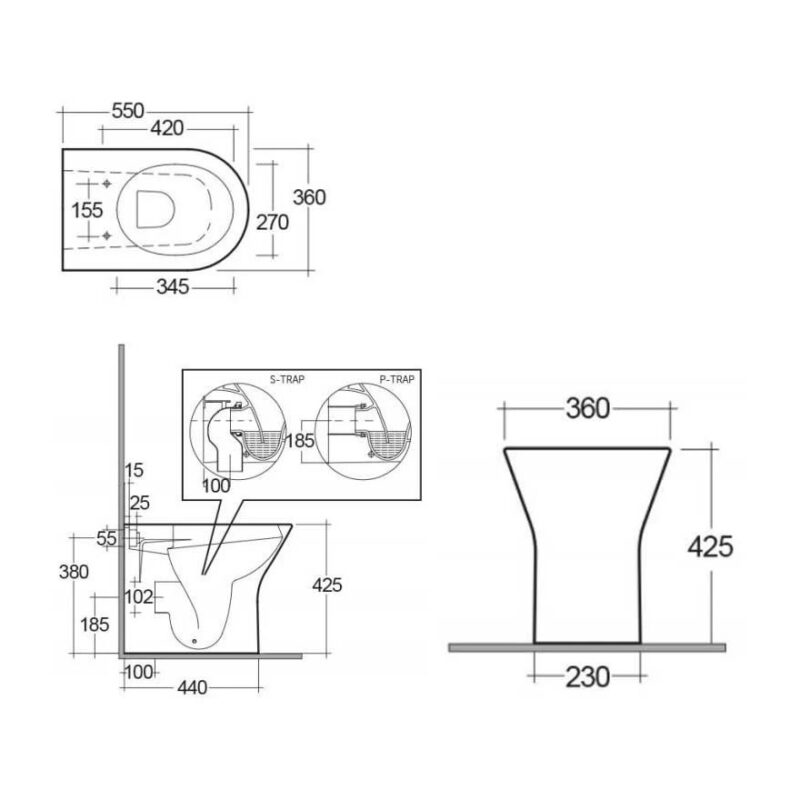 RAK Resort Comfort Height Back to Wall Pan
