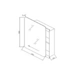 RAK Slide Stainless Steel Single Cabinet with Sliding Mirrored Door