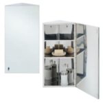 RAK Riva Stainless Steel Single Corner Cabinet with Mirrored Door