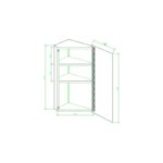 RAK Riva Stainless Steel Single Corner Cabinet with Mirrored Door