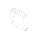 RAK Delta Stainless Steel Double Cabinet with Mirrored Doors