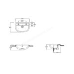 RAK Compact 40cm Semi Recessed Basin 1 Taphole Right