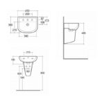 RAK Compact 450mm 1 Hole Basin & Semi Pedestal