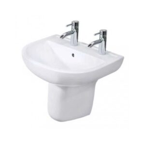 RAK Compact 550mm 2 Hole Basin & Semi Pedestal