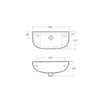 RAK Compact 45cm Slimline Cloakroom Basin 1 Taphole Left