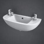 RAK Compact 45cm Slimline Basin 2 Tapholes
