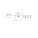 RAK Compact 55cm Semi Recessed Basin 2 Tapholes