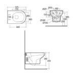 RAK Compact Wall Hung Pan 52cm & Soft Close Seat Alpine White