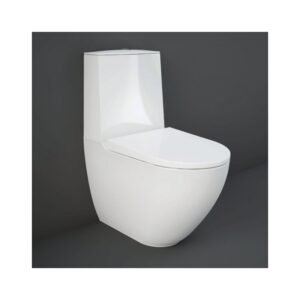 RAK Des Rimless Back To Wall Toilet with Push Button Cistern & Soft Close Seat