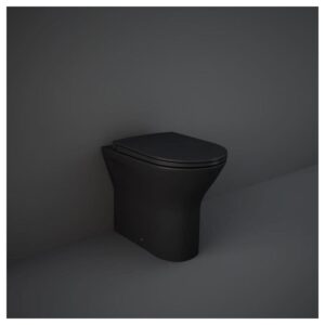 RAK Feeling Rimless Back To Wall Pan & Soft Close Seat Matt Black